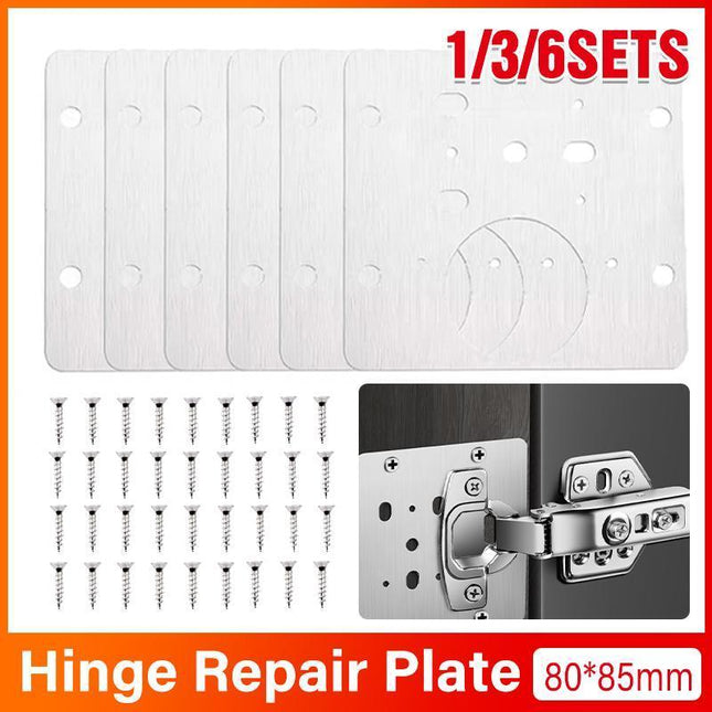 Hinge Repair Plate Rust Resistant Steel Furniture Cupboard Repair Mount Tool - Aimall