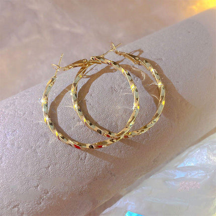 European American Fashion Statement Large Hoop Earrings Classic Retro Jewelry