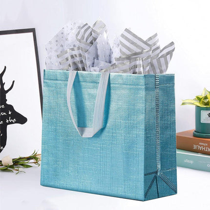 25PCS Embossed Non-Woven Tote Bag Fashion Shopping Gift Packaging Bag