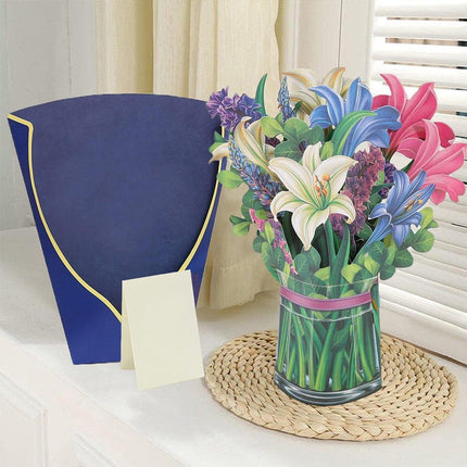New Style 3D Pop Up Cards Paper Flower Bouquet Greeting Card for All Occasions