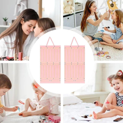 2PCS Pink Hair Accessories Holder Wall Rack for Hairbands Hairpins and Jewelry Storage