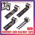 4pcs Kids DIY Road Track Traffic Tape Railway Highway Play Adhesive Tape Set