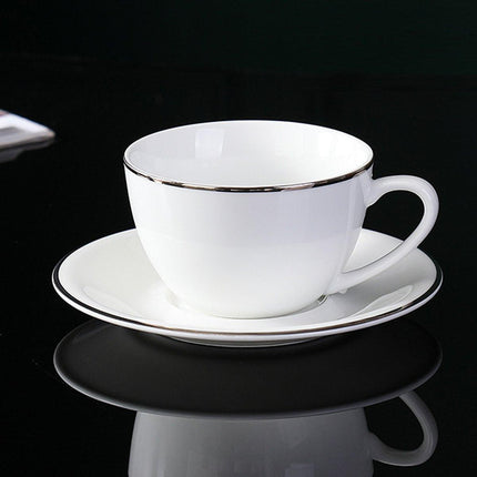 6PCS Ceramic Coffee Cup and Saucer Set Apricot Tea Cup with Ear Hotel Coffee Cup