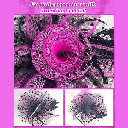 Vintage Accessories Mesh Veil Headpiece Feather Floral Headwear for Women Party