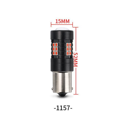 2X BAY15D 1156 RED LED BRAKE STOP TAIL LIGHT BULBS GLOBE BRIGHT ERROR FREE - Aimall