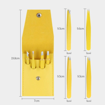 Eyelash Curler Oblique Tip Tweezers Flat Eyebrow Clip Makeup Tool Trimming