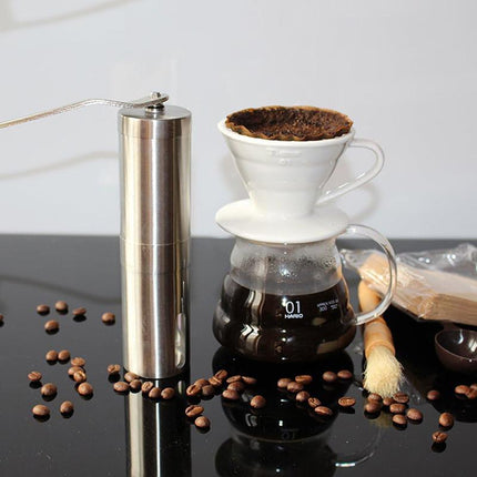 18.8cm Manual Coffee Bean Grinder Stainless Steel Hand Coffee Mill Ceramic Burr