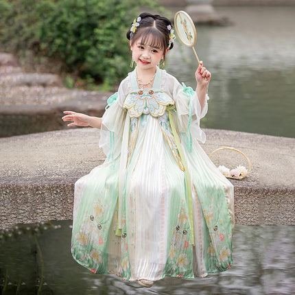 Girl Ancient Hanfu Embroidered Tang Suit Chinese Traditional Dress Princess - Aimall