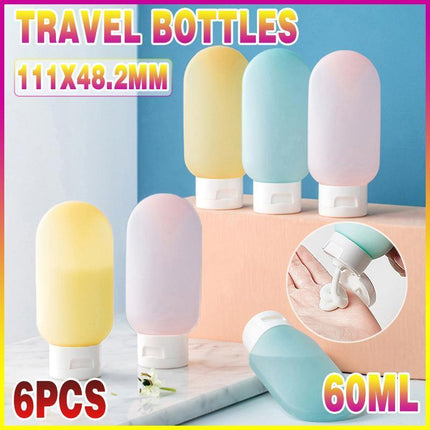 6PCS Travel Bottles Tube Squeeze Shampoo Shower Empty Lotion Sub-bottling - Aimall