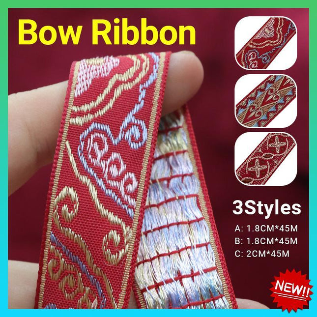 45 Meters Of Woven Ribbon Trim Ribbon Fabric Ribbon Fabric Border Geometric - Aimall