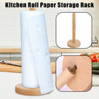 Beech Wood Vertical Paper Roll Holder Creative Kitchen Tissue Rack Storage Stand