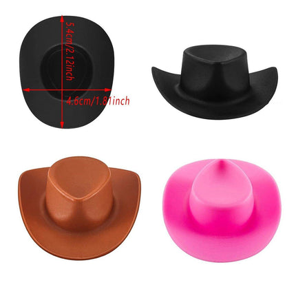 50PCS Mini Toy Cowboy Hats for Dolls Plastic Western Party Decoration Accessory