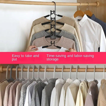 Space-saving Multi-layer Folding Hanger Hook Closet Organizer Clothes Rack