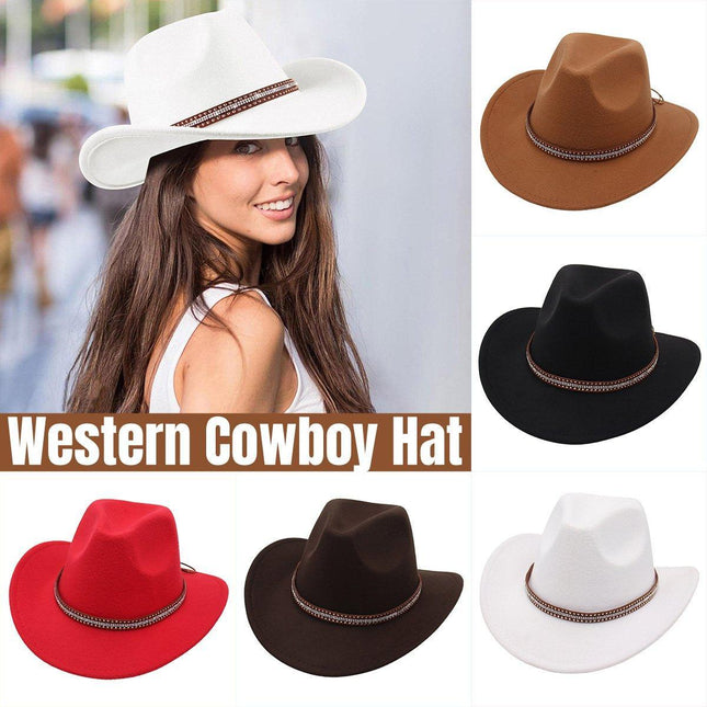 Western Cowboy Hat American  Jazz Hat for Men Women Upside Down Top Hat