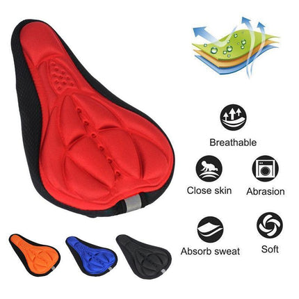 Thick Silicone Bike Seat Cover Comfort Gel Cycling Bicycle Saddle Cushion Pad - Aimall