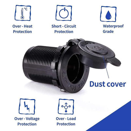 2PCS Waterproof 12V Car Truck Boat Cigarette Lighter Socket Power Adapter Outlet - Aimall