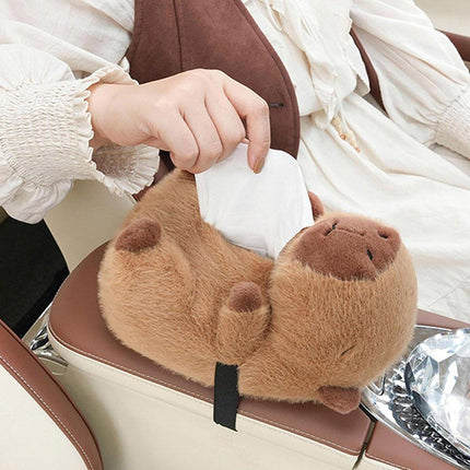 Cute Plush Cartoon Tissue Box for Car Home Decorative Tissue Holder Organiser