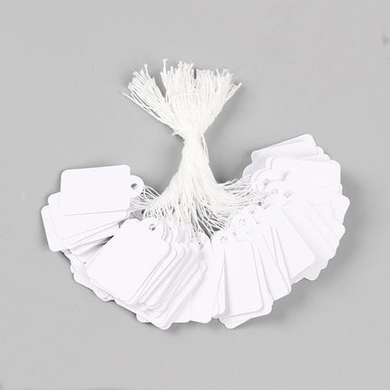 500PCS White Strung Tags Labels Retail Luggage Jewelry price tags with string - Aimall