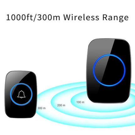 Wireless Door Bell Chime Waterproof Doorbell 2 Plugin Receivers 300M Long Range - Aimall