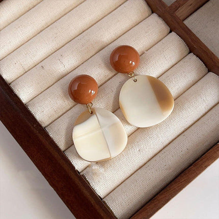 Elegant Vintage Mocha Latte Brown Dangle Earrings Women Girls Boho Fashion