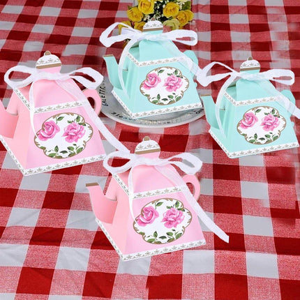50Pcs Teapot Candy Boxes Wedding Favor Gift Packaging Tea Party Decorations