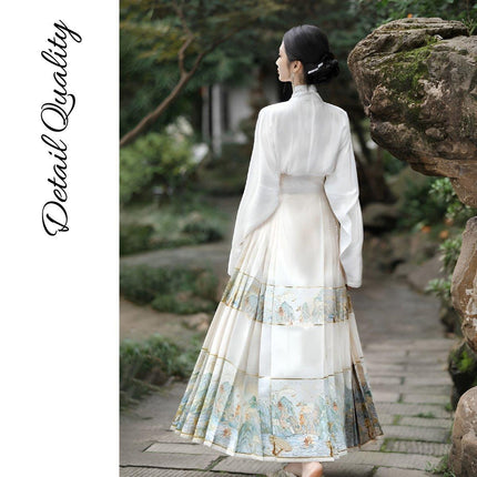 New Chinese Style Hanfu Set Slimming Horse Skirt Daily Wear Fairy Skirt Girls