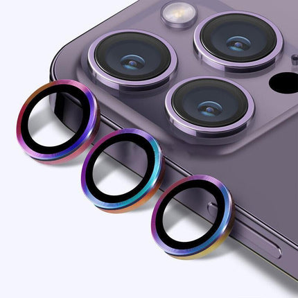 For iPhone 14pro/max Metal Camera Lens Glass Screen Protector - Aimall