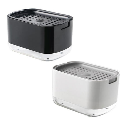 2in1 Soap Dispenser Pump Sponge Holder Countertop Dishwashing Liquid Container - Aimall