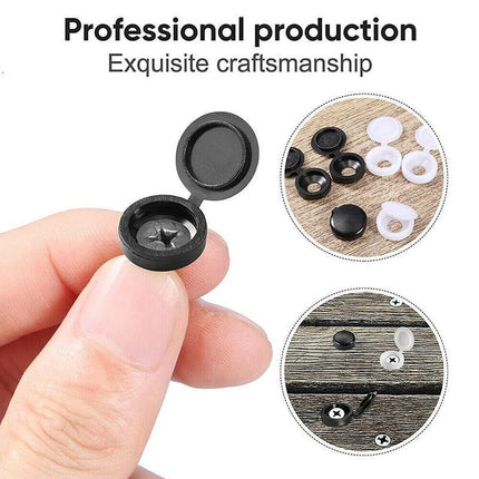100/200X Plastic Screw Cover Caps Holes Cams Furniture Kitchen Button Nuts Bolts - Aimall