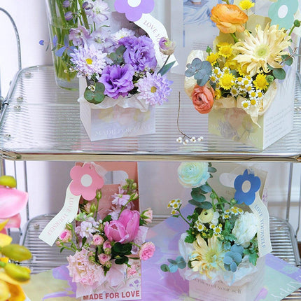 30pcs Flower Handheld Box Folding Gift Packaging Box Floral Bouquet Wrapping