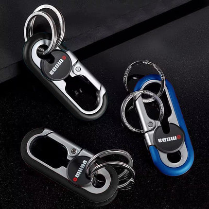 Keychains Fashion Men's Stainless Steel Ring Creative Metal Car Accessory Gift - Aimall