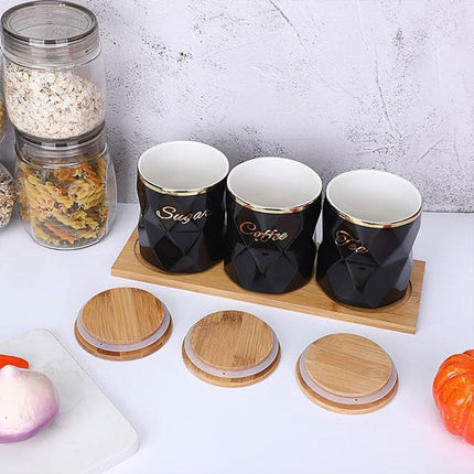 Ceramic Sealed Storage Jar Kitchen Spice Coffee Tea Container Airtight Canister