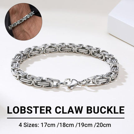 Chic Titanium Steel Masculine Bracelet Lobster Claw Buckle for Men & Boys - Aimall