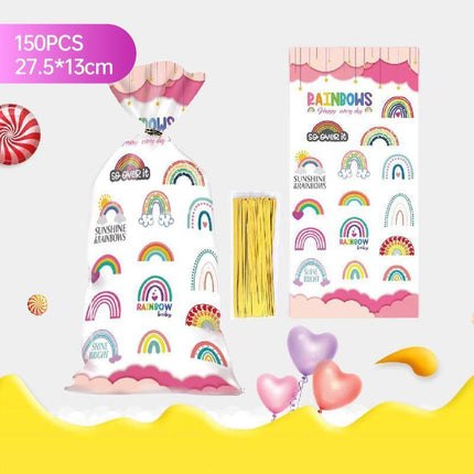 150PCS Rainbow Series Candy Bag Children's Birthday Party Gift Bag Christmas