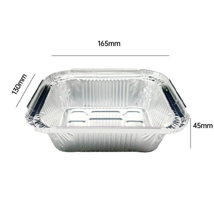 125PCS Disposable Quadrate Tin Foil Pans Oven Grill Safe Non-Stick Baking Trays
