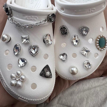 Retro Metal Pearl Shoe Buckle Removable Decoration DIY Accessories for Cave Shoe