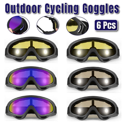 6PCS Tactical Motorcycle Goggles X400 Windproof Outdoor Riding Goggles Sports
