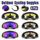 6PCS Tactical Motorcycle Goggles X400 Windproof Outdoor Riding Goggles Sports
