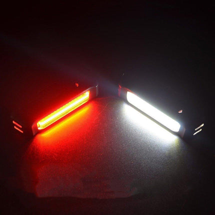 1x USB Rechargeable LED Bike Front Light headlight lamp Bar rear Tail Wide Beam