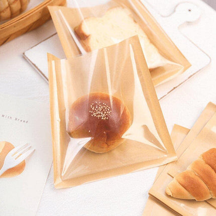 500PCS Transparent Food Greaseproof Bag Sandwich Donut Bread Packaging Pouch - Aimall