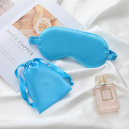 Pure Soft Silk EyeShade Blindfold Sleep Eye Mask Cover Light Shade Travel Relax - Aimall