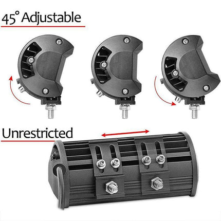 2X Mounting Brackets Rotating Slide Base Mounts AL Alloy For LED Work Light Bar - Aimall