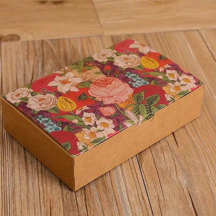 25PCS Kraft Paper Moon Cake Cookie Packaging Box Square Blister Hand Packaging