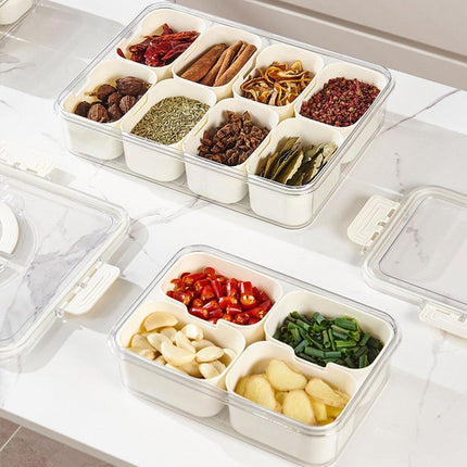 Food Grade Airtight Storage Box Portable Multi-compartment Seasoning Container