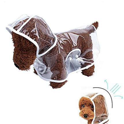 Puppy Waterproof Pet Dog Raincoat Jacket Clothes Vest Rain Coat Outdoor Hoodies Blue - Aimall