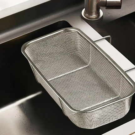Stainless Steel Sink Drainer Basket Rack for Kitchen Dish Drying and Storage