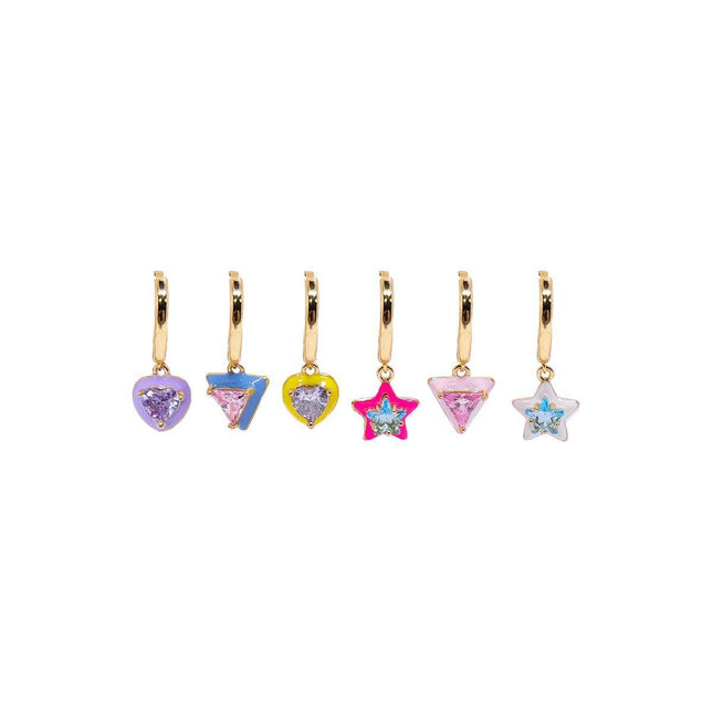 Colourful Geometric Earrings Glazed Zircon Fashion Dangle Sweet Jewelry
