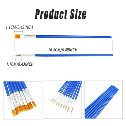 50/100PCS Plastic Flat Tip Hook Line Brushes for DIY Ceramics and Watercolor Painting