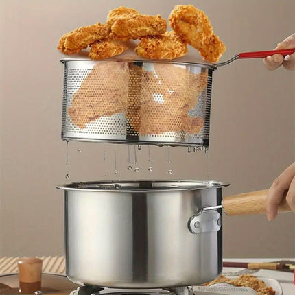 Durable Stainless Steel Small Fryer Household Use Deep Frying Kitchen Appliance