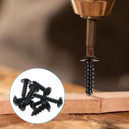 340PCS Black Self Tapping Screws Assortment for Metal Wood Repair and Fixing